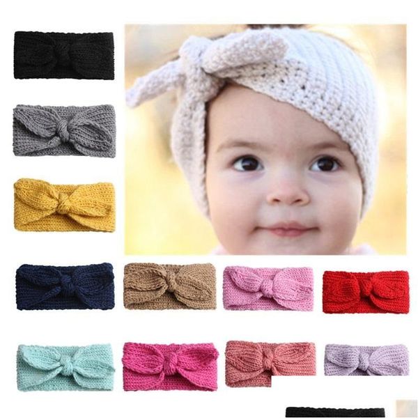 Head Bands bebek kafa bandı sevimli tavşan kulak saç kemeri bebek örgü koruyucular harpin doğumlu moda bandı damla dağıtım takı saç jewelr dhyxf