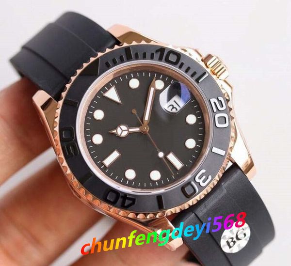 Super Factory Watches Sales BP 40mm Moldão de cerâmica preta Dila Rose Gold Mens Automático Relógio Men Straping BPF BPF Relógios de pulso Luminoso Caixa original