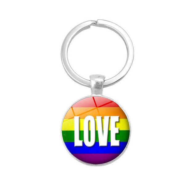 Keychains Glass Cabochon Orgulho gay Rainbow Time Time Car Chaves de Chaves de Chaves de Chaves de Chaves de Charm G230525