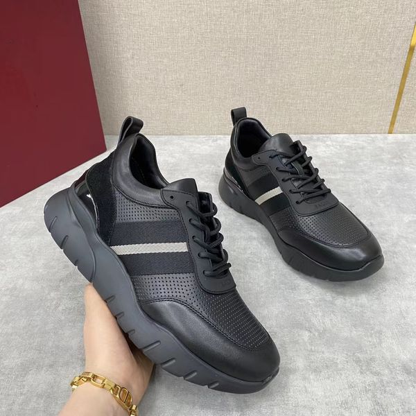 23S / S Brand Moony Men Sneaker Scarpe Stripe Lift Platform Trainers Bianco Nero Casual Party Wedding Dress Comfort traspirante Skateboard Walking EU38-46