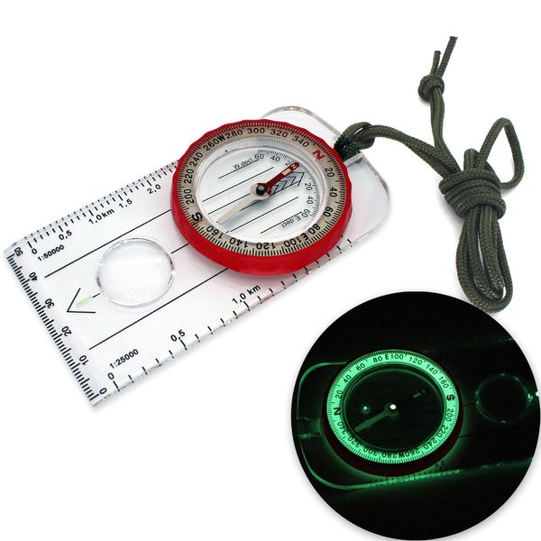 Multifunktionaler starker magnetischer Kompass, Outdoor-Kinderkompass, leuchtender multifunktionaler wasserdichter taktischer Kompass