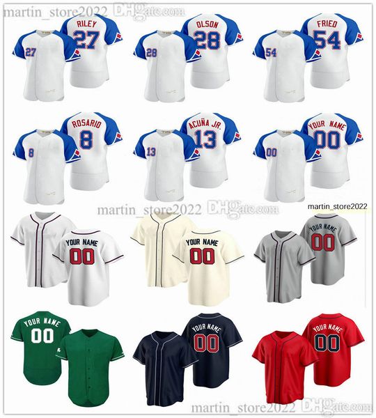 2023 City Baseball Jerseys 52 Dylan Lee 33 A.J. Minter 50 Charlie Morton 69 Roddery Munoz 45 Jared Shuster 40 Michael Soroka 99 Spencer Strider 51 Michael Tonkin Tamanho S-6XL