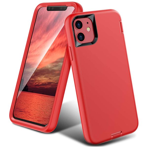 Casos de telefone para serviço pesado para iPhone 15 14 13 12 11 Proteção de queda de grau militar Pro Max 3 em 1 Silicone líquido xsmax xr xs x capa da caixa de celular