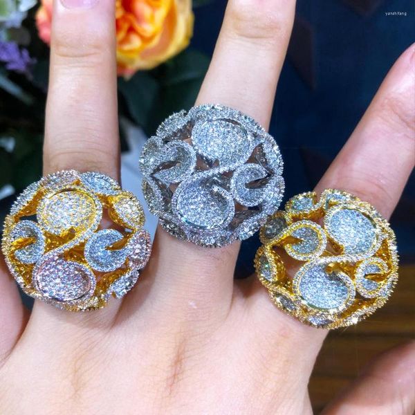 Cluster Rings Soramoore Luxury India Wedding Dubai Ball for Women Bridal помолвка ювелирных украшений кубическая циркония аксессуары CZ