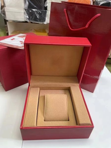Caixas de relógios masculinos de designer de luxo vermelho preto verde escuro feminino caixa de relógio presente caixa amadeirada para relógios iate livreto cartão etiquetas e caixas suíças