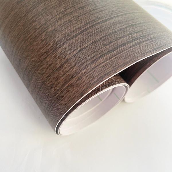 Papéis de parede 6m PVC Papel de parede Red Oak Decor Wood Contact Paper para móveis Renaspecção de adesivos autônomos e impermeáveis ​​adesivos de armário grosso