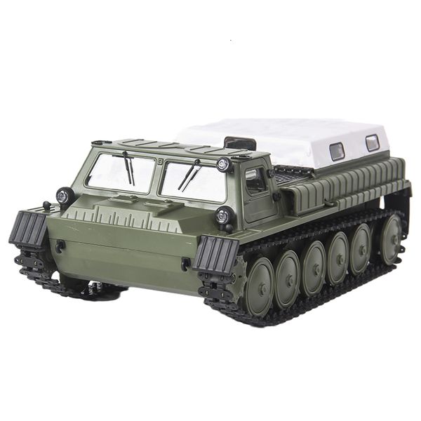 Elektro-/RC-Auto WPL E1 1/16 2,4 G 4WD RC Tank Crawler Transport Ferngesteuertes Auto LKWs Vollproportionale Steuerung Fahrzeugmodelle Spielzeug für Jungen 230525