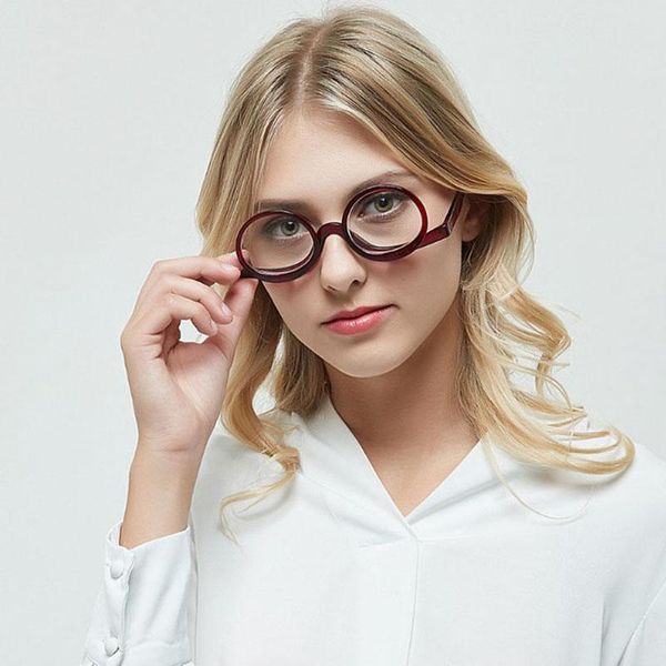 Güneş gözlüğü moda bayanlar makyaj aynası taşınabilir döner okuma glassessunslasses