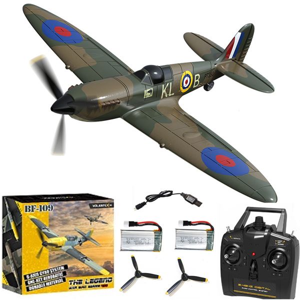 Elektrik/RC Uçak Volantex Spitfire RC Uçak 2.4G 4CH Uzaktan Kumanda Düzlemi EPP 400mm kanat açıklığı 6 eksenli 761-12 Warbird Mini RTF PNP 230525