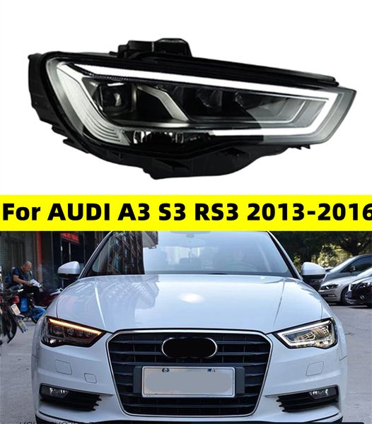 Luzes principais do carro para audi a3 8v sedan sportback 2013-20 16 s3 led conjunto de farol automático atualizar lente bicofal lâmpada dianteira