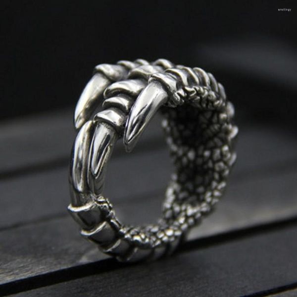 Rings de cluster Bocai Real S925 Sterling Silver Domineering Eagle Claw Ring para homem dragão de personalidade retrô tailandês