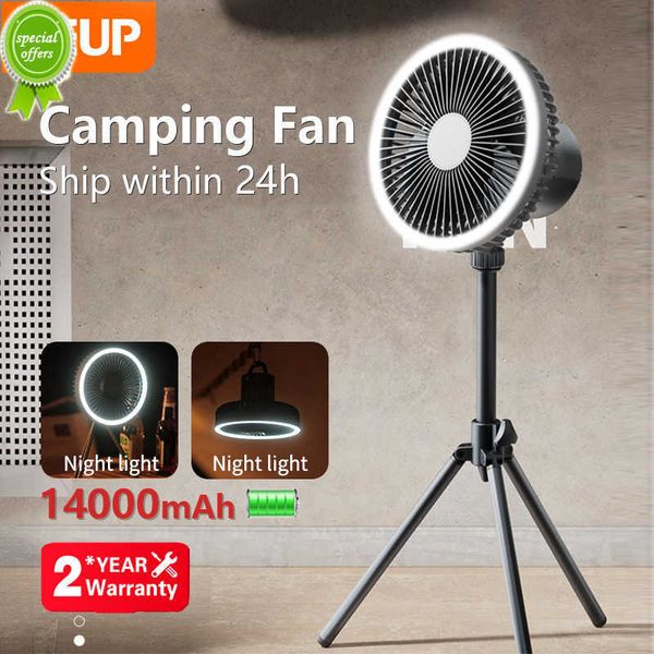 Nuovo ventilatore da campeggio portatile REUP 14000mAh Ventilatore da soffitto Ventilatore per treppiede a led esterno USB Mini ventilatore multifunzione ricaricabile