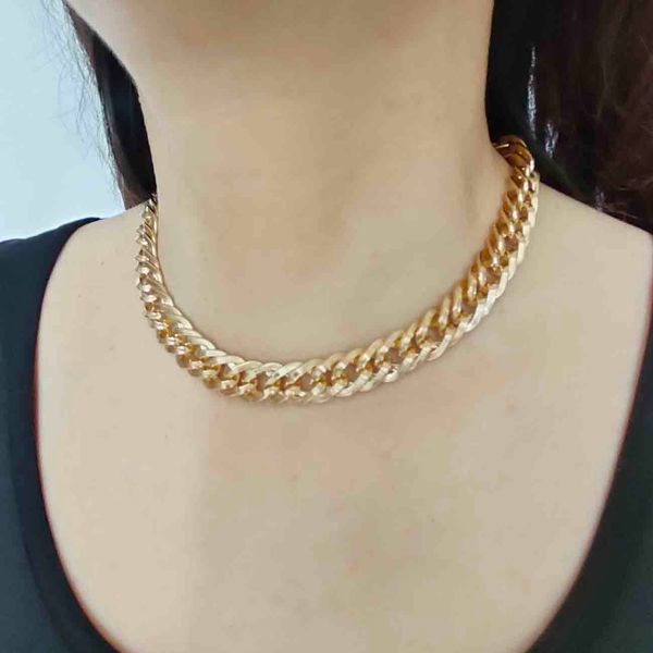 Kubanische Gliederkette für Frauen und Mädchen, y2k-ästhetische Gold- und Silberpanzerketten, Halsketten, Hip Hop, Punk, Rock, Grunge, Geburtstag, Schmuck, Accessoires, Großhandel