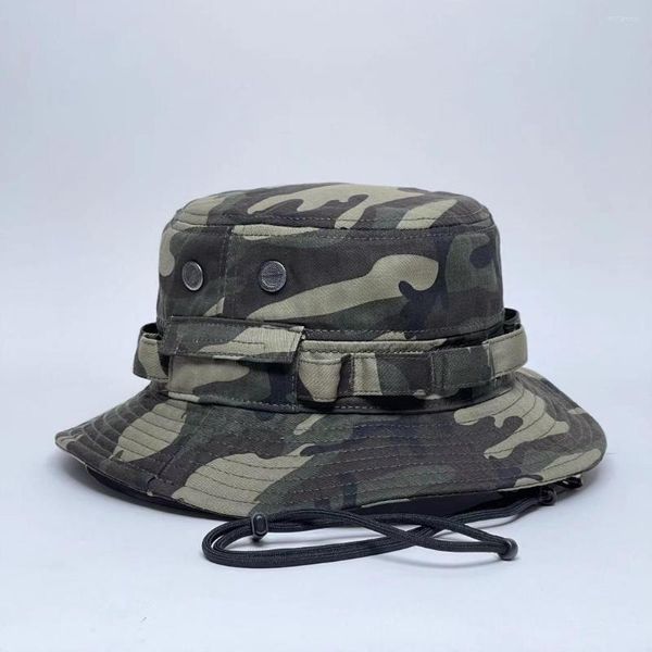 Berretti Multicam Color Mens Cappello da pescatore MOLLE Caccia Pesca Pescatore Berretto Estate Autunno Cappelli in cotone Regolabile Traspirante