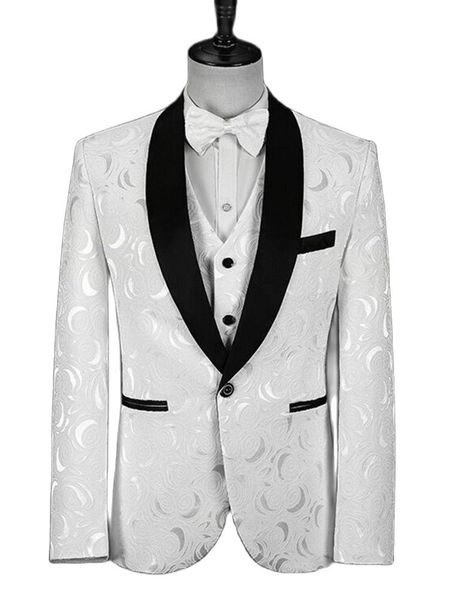 Классическая слоновая кость Paisley Groom Tuxedos Custom Made Shaw