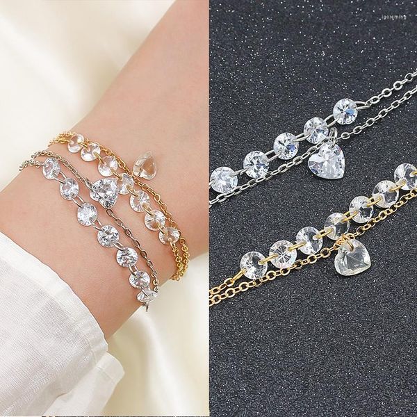 Bileklik Moda Kalp Rhinestone Bilezikler Anklet Zinciri Ayak Çıplak Ayak Çıplak Ayak