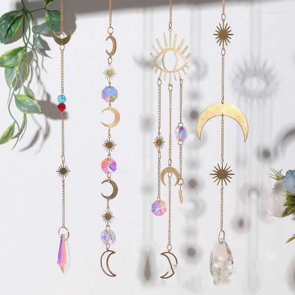 Charms Crystal Wind Chime Moon Catcher Diamond Prisms Ciondolo Dream Star Chaser Hanging Drop Home Garden Decor Windchime