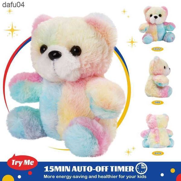 Dolls 30cm Plush Bear LED Doll Toy com música opcional colorido luz adorável quarto decoração de babys presente de aniversário L230522 L230522
