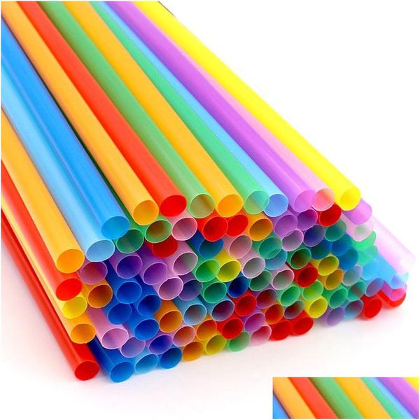 Einwegbecher Strohhalme 200 Stück Bubble Tea St 11 mm breit Kunststoff Trinksts Bpa wiederverwendbar für Boba Milchshake Smoothie Slushie Saft Dhaf5