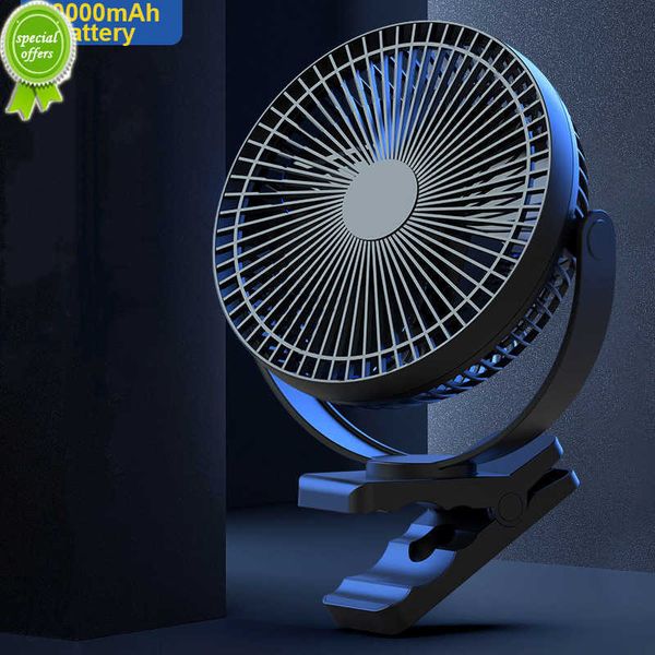 Nuovo USB di ricarica Home Room Table Ventilatore elettrico senza fili 10000mAh Batteria da viaggio all'aperto Clip portatile Ventilatore da soffitto 4 velocità regolata