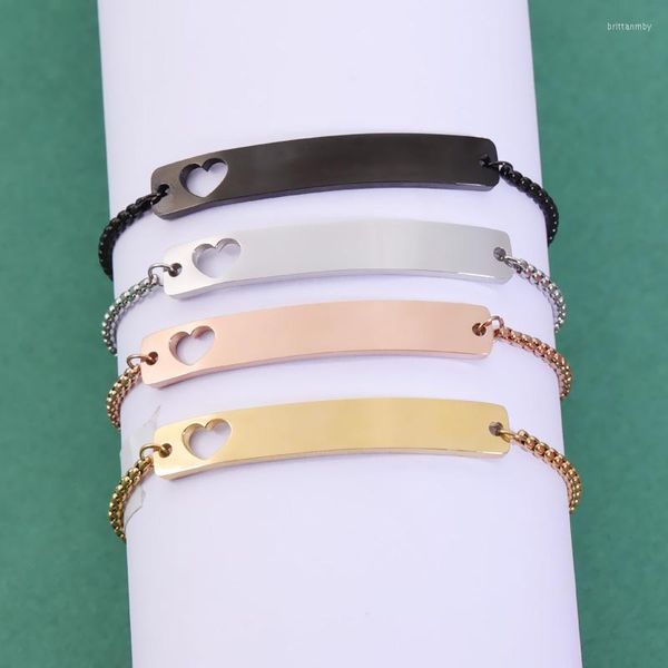 Charme Armbänder Gebogene Streifen Bar Hohl Herz Spiegel Polnischen Edelstahl Für frauen Mode Schmuck Geschenke 20 Teile/los