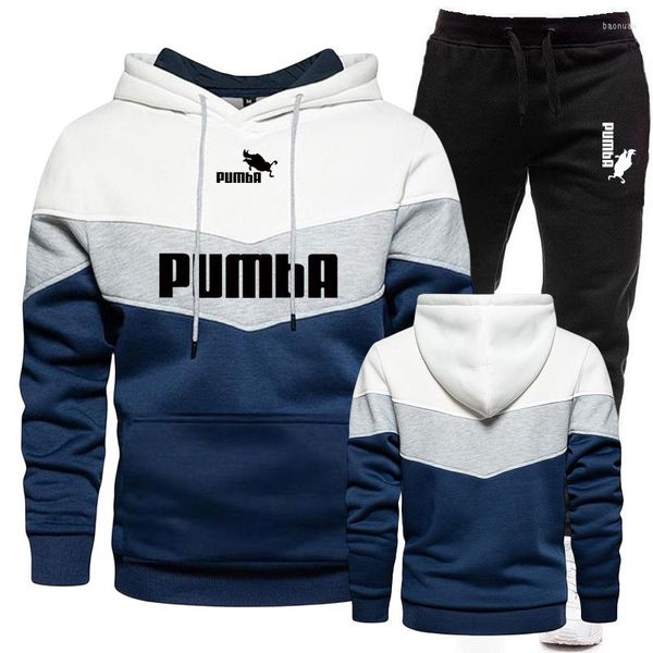 Tute da uomo 2023 Moda Uomo Donna Abbigliamento sportivo Felpe con cappuccio a righe e pantaloni della tuta neri Tuta da jogging casual di alta qualità autunno inverno