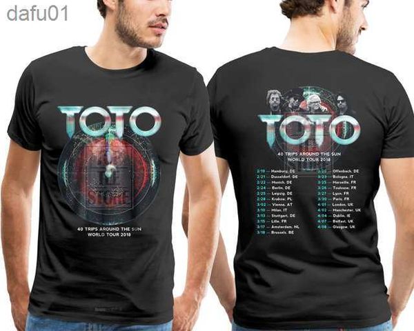 Мужские футболки New Toto 40 Trips вокруг Sun World Tour Tour 2018 ТОРГОВИНА BLACK S 4XL Футболка Mens Fashion Men L230520