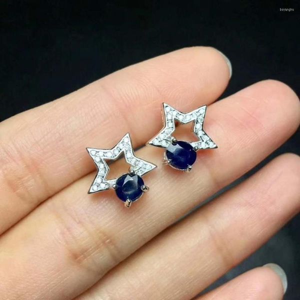 Серьги -гермеры Star Natural и Real Sapphire 925 серебряный серебряный серебряный серебряный