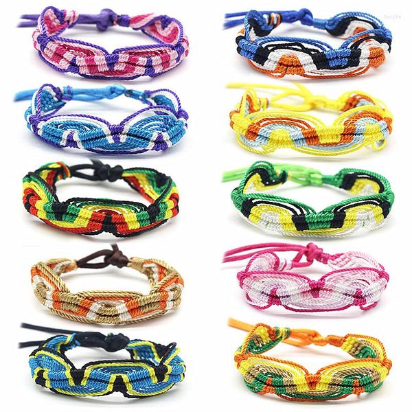 Bangle Bohemia Ethnic Fashion Style Braccialetti intrecciati regolabili per donna Uomo Amicizia Intrecciata a mano Corda colorata Gioielli Regali