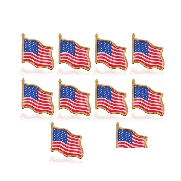 Spille Spille Bandiera Americana Spilla Stati Uniti Usa Cappello Cravatta Tack Spille Distintivo Mini Per Vestiti Borse Decorazione All'ingrosso Drop Del Dhjcv