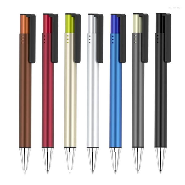 PCS/Lot Yenilik Kırtasiye Okulu Malzemeleri Metal Beyaz Kalem Promosyon Kalemi Özelleştirilmiş Lazer Gravür Logosu Yazmak İçin