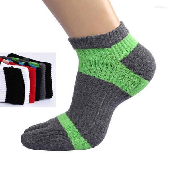 Herrensocken 5 Paar Marke Männer Sport mit Zehen Hochwertige Baumwolle elastische Fünf-Finger-Niedrige Wade Männliche japanische Patchwork-Knöchelzehe