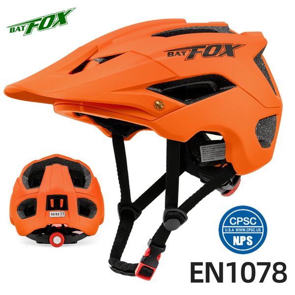 Caschi da ciclismo BATFOX Casco da bici MTB arancione Bicicletta Sport Sicurezza caschi da uomo casco da mountain bike mtb capacete ciclismo 230525