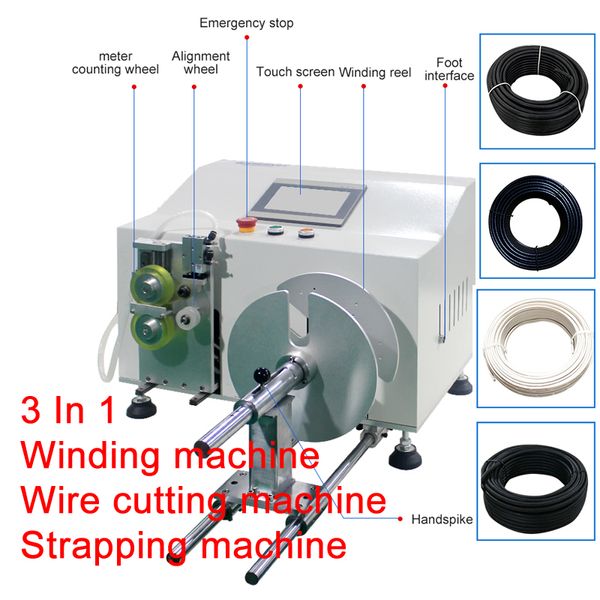 3'ü 1'den 1 Otomatik Elektrik Soyma Sıyırıcı Kesme Makinesi Bobin Sarma Makinesi