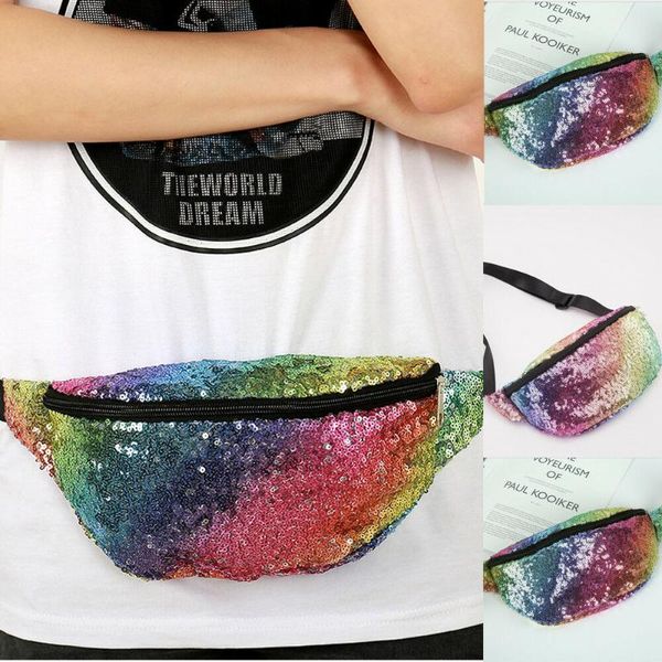 Bolsas de cintura Seeling estas de viagem feminina Fanny Pack Feriado dinheiro carteira Mini bum saco bolsa portátil sequnied moda