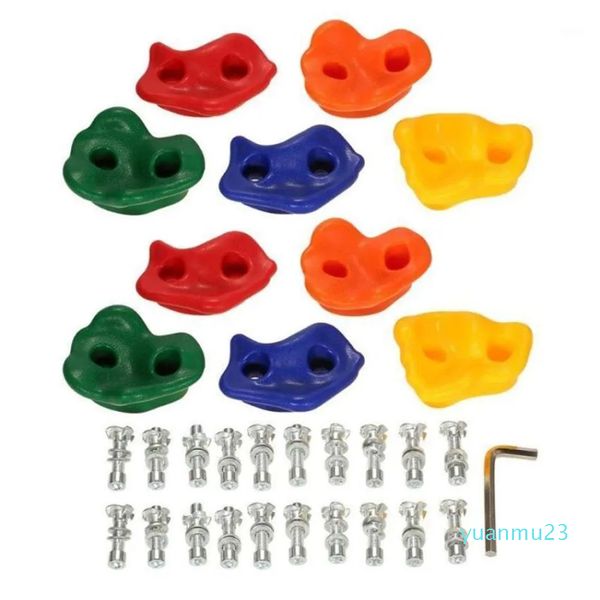 Corde e imbracature Confezione da 10 prese per arrampicata su roccia Kit di pietre da parete Set Giocattoli per bambini da cortile con viti di montaggio