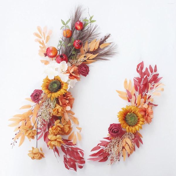 Декоративные цветы 2 шт. Бохо свадебная арка искусственное цветочное цветочное эвкалипт лист травы Смешанная солнце
