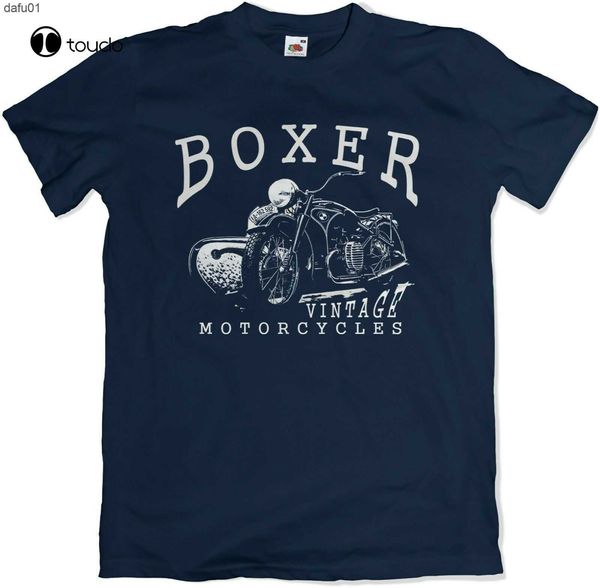 T-shirt da uomo Boxer T-shirt raffreddata ad aria Vintage Side Car Moto Custom S - 3Xl L230520 L230520