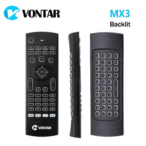 Teclados VONTAR MX3 PRO BACKLUGH 2.4G Teclado sem fio Controle remoto IR Aprendizagem Fly Air Mouse para x92 x96 Android TV Box G230525