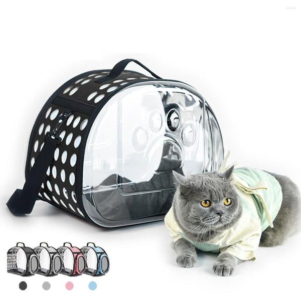 Katze Träger Raum Transparente Tragetasche Atmungsaktive Haustier Kleine Hund Rucksack Reise Käfig Handtasche Für Kätzchen