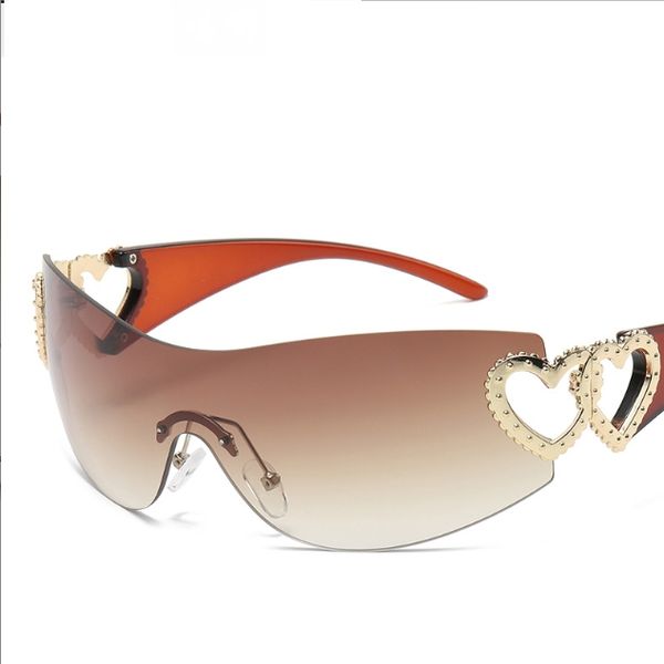 Love Heart Sunglasses Женщина Большая рамка личность солнцезащитные очки Симпатичная сексуальная ретро винтажные солнцезащитные очки розовые женщины