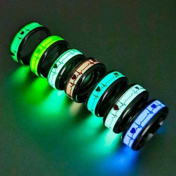 Nuovo popolare Glow in the Dark Band Ring Magic Luminous Finger Rings Jewelry for Lovers Gift