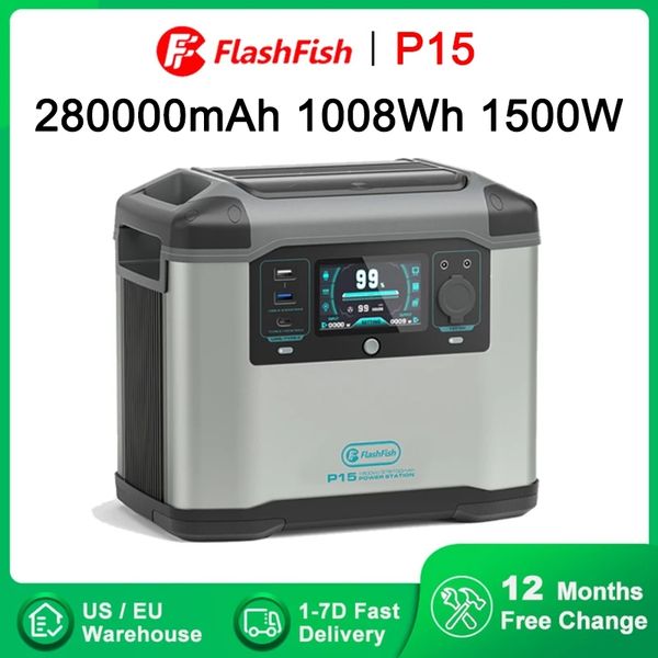 Flashfish 230 V 1500 W tragbares Kraftwerk 1008 Wh Solargenerator 280000 mAh Notbatterie-Backup für Camping zu Hause im Freien