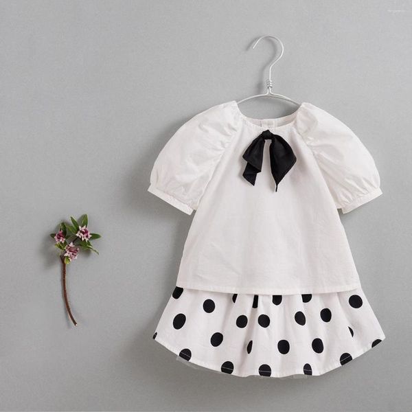 Комплекты одежды Marcjanie Girl Set Lufu French Series Girls Summer Polka-Dot Sublt Supt Stiled Two Piece 212697