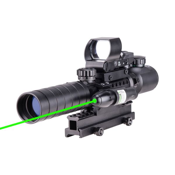 3-em 1 Escopo de espingarda Combo C3-9x32 EG Illuminated Rifle Scope Rangefinder HD119 Reflex Red Green Dot Sight Sight Sight Laser