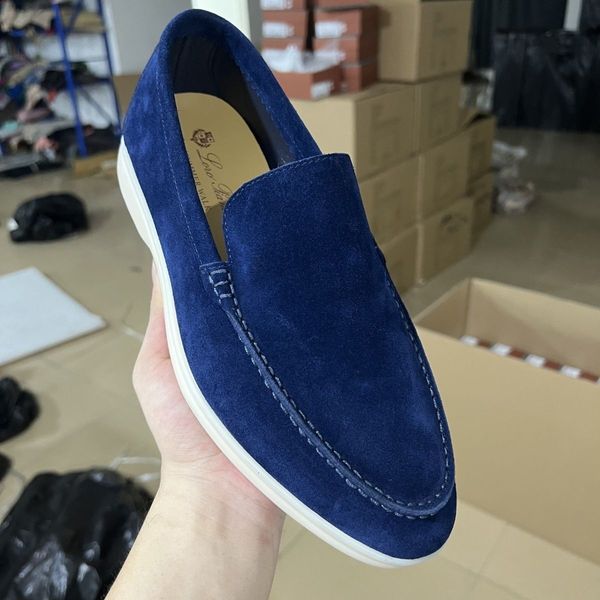 23s Loros Men Sapatos casuais Sapatos LP Mocas de verão Sumorn Flats Curra macia Couro baixo deslizamento na parte superior de borracha Sapato tênis artesanal com caixa 38-46