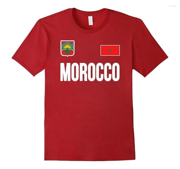 T-shirt da uomo 2023 T-shirt stile per uomo T-shirt Marocco Calcio marocchino Jersey Bandiera Calciatore Estate stampata