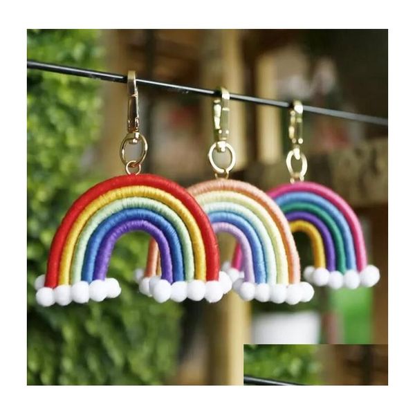 Tornari percorsi arcobaleno per donne Boho Handmade Key Holding Keyring Bag Charm Car Auto Gioielli Regali 11 Stili Scelta DR DH81I