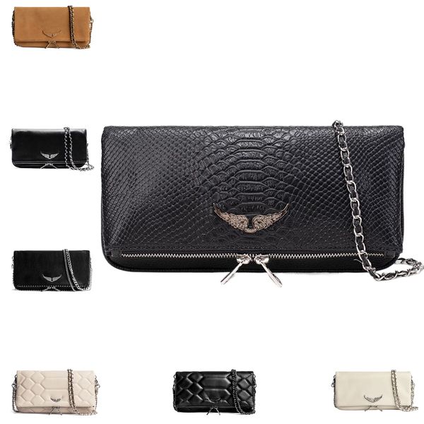 Mulheres Pochette Rock balançar suas asas Zadig Voltaire Bolsa de bolsas de toute de ombro Bolas de ombro de ombro Baguete bolsa de couro de luxo embreagem de luxo Crossbody Messenger Bags