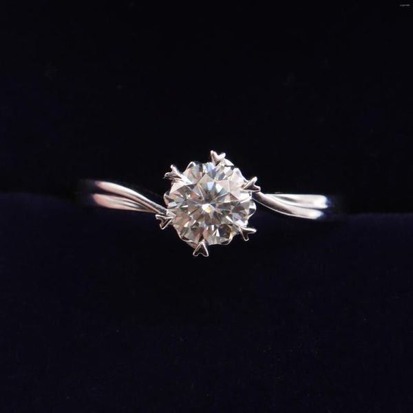 Кластерные кольца 925 Стерлинговое серебряное кольцо 1CT 1CT IJ Color Lab Diamond Jewelry Jewelry Style Anniversary